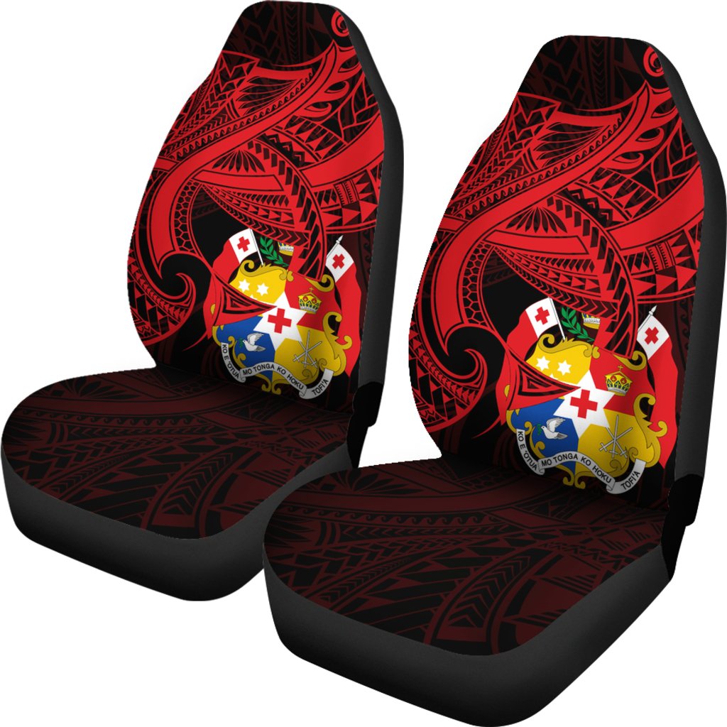 Tonga Car Seat Covers - Seal Tonga With Curve Patterns - Polynesian Pride