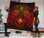 Hawaii Polynesian Premium Quilt - Red Kanaka Maoli Turtle Manta Ray - Polynesian Pride