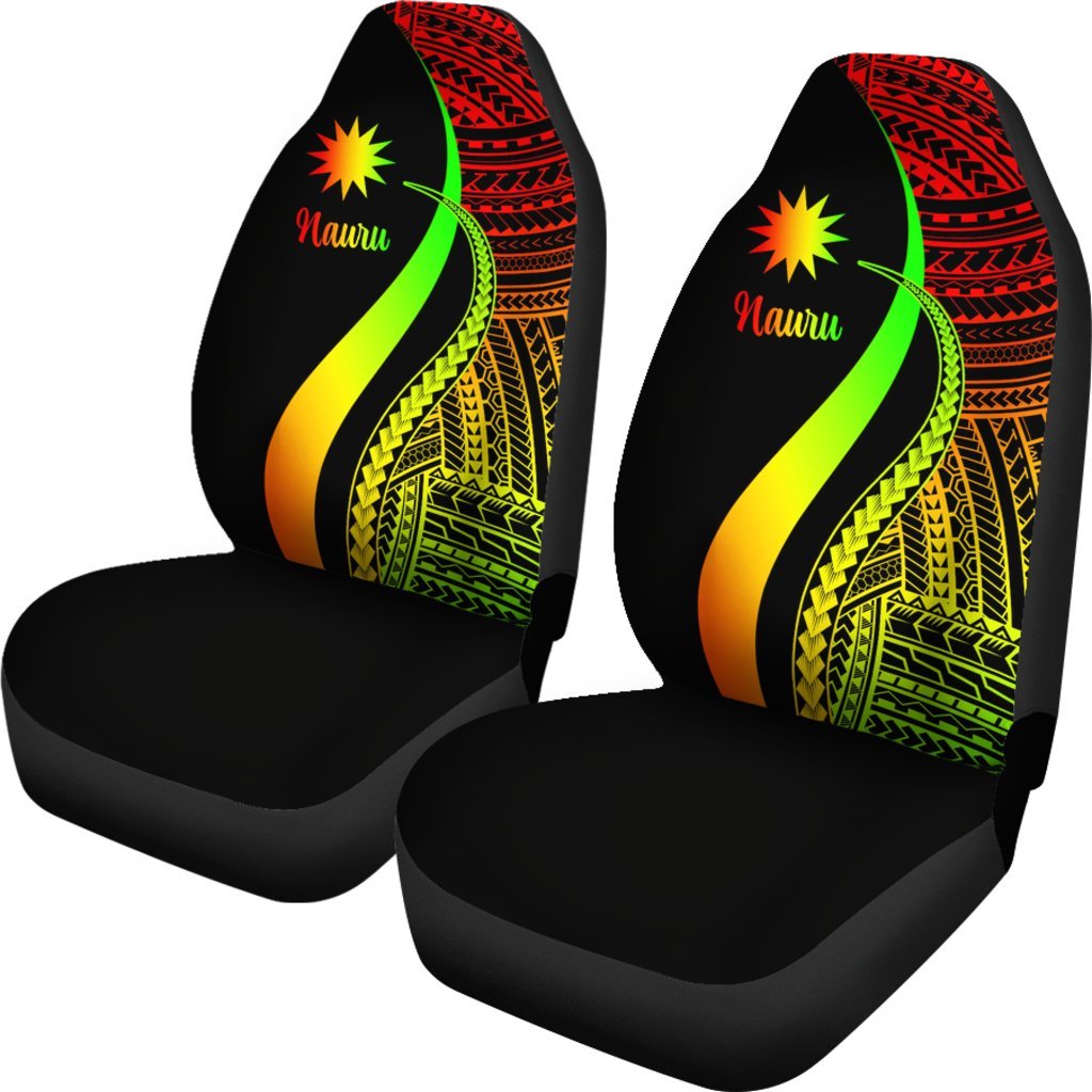 Nauru Car Seat Covers - Reggae Polynesian Tentacle Tribal Pattern - Polynesian Pride