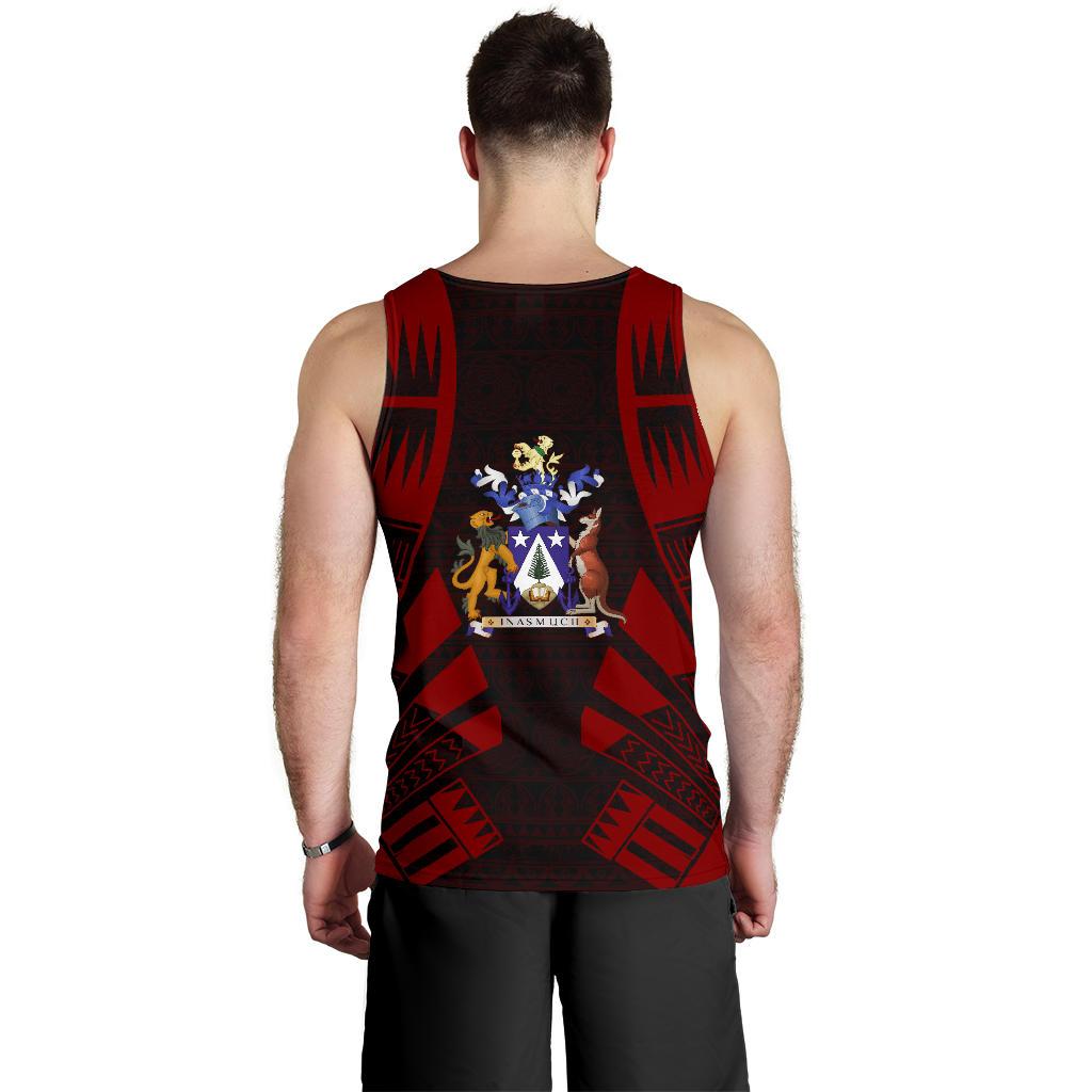 Norfolk Island Men Tank Top - Polynesian Tattoo Red - Polynesian Pride