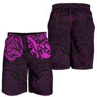 New Zealand All Over Print Men'S Shorts, Maori Polynesian Tattoo Purple - Polynesian Pride
