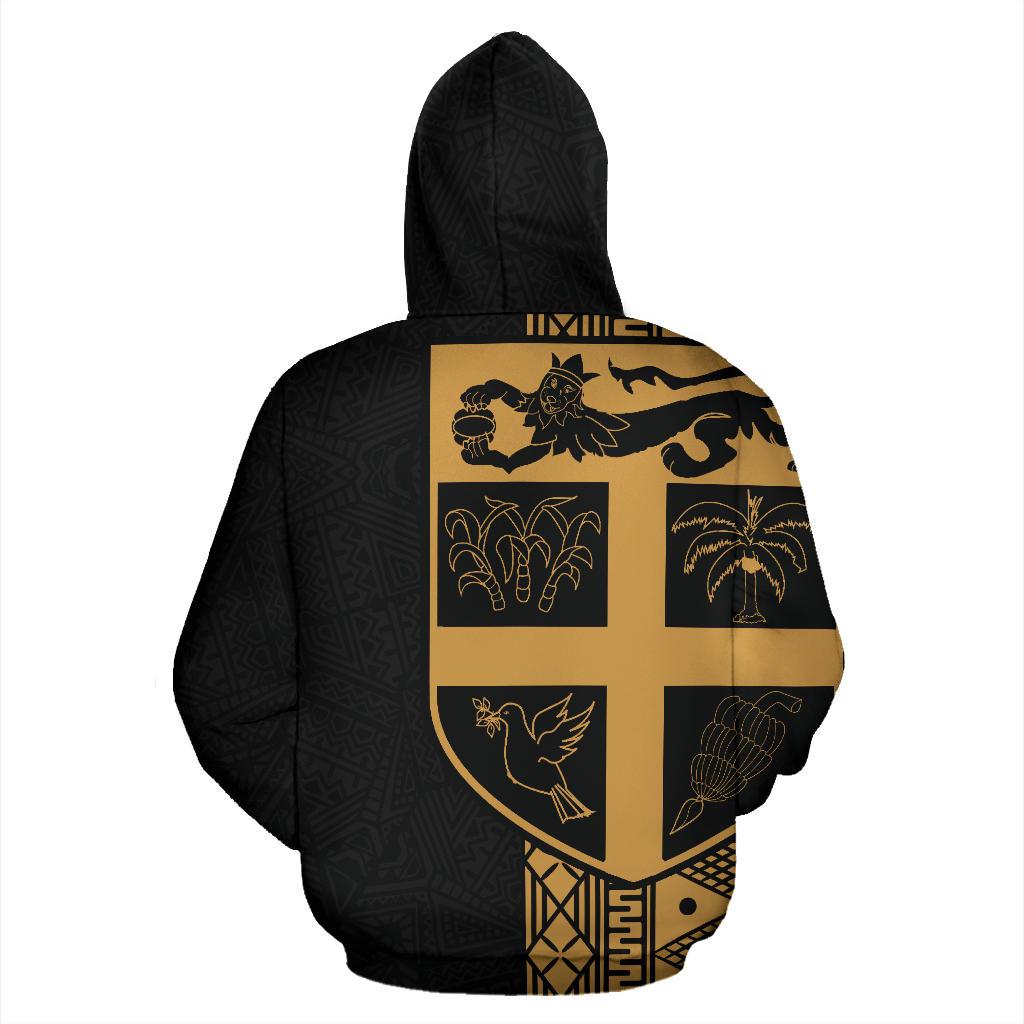Fiji Polynesian Tapa Zip up Hoodie Yellow Line - Polynesian Pride