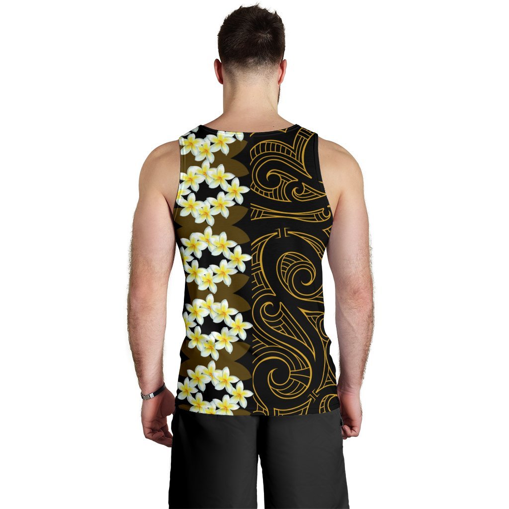 Hawaii Plumeria Kanaka Polynesian Men's Tank Top - Curtis style - Gold - Polynesian Pride