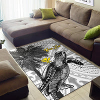 Hawaii Custom Personalised Area Rug - Turtle Palm Tree White - Polynesian Pride