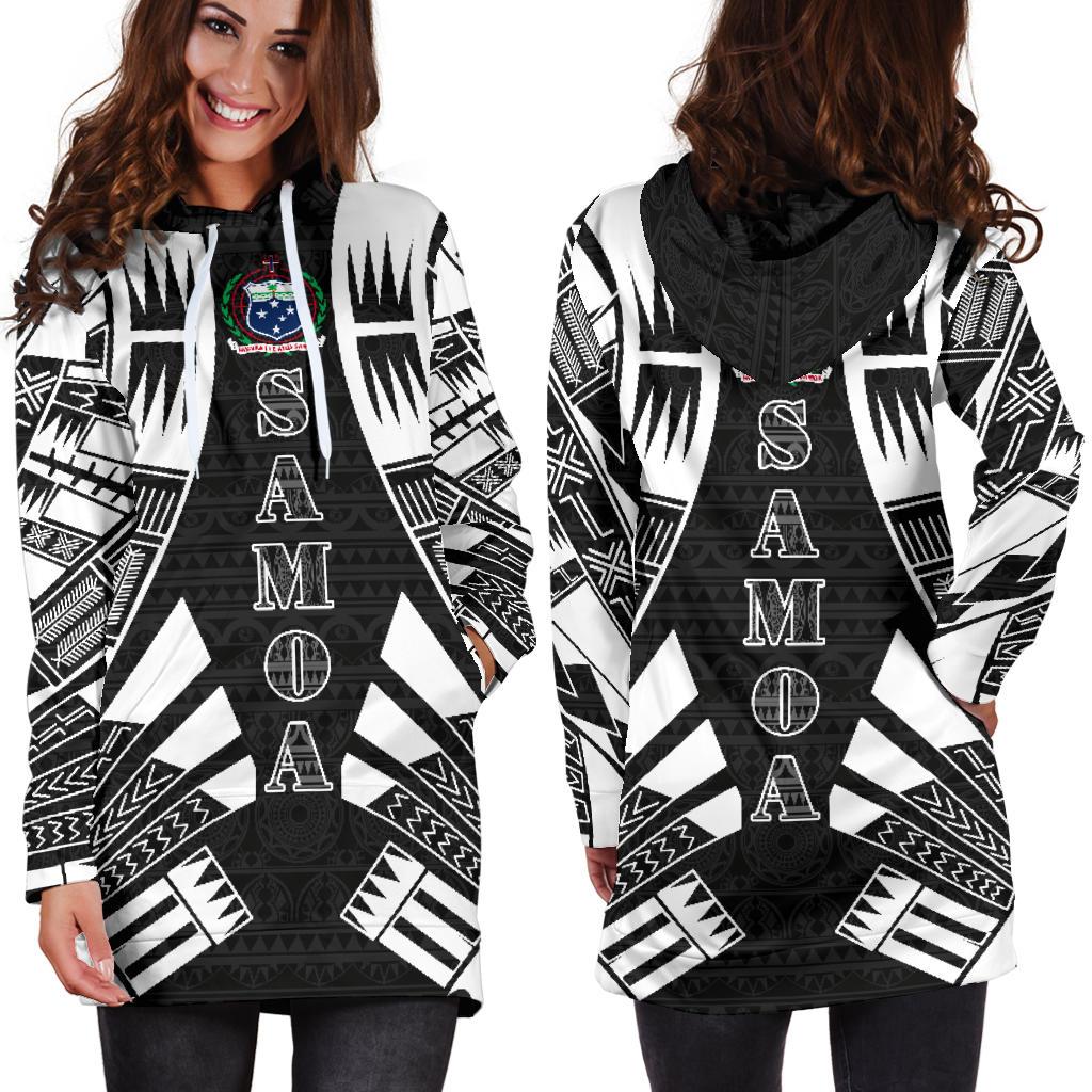 Samoa Hoodie Dress - Polynesian Tattoo Black - Polynesian Pride