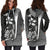Kosrae Micronesian Women's Hoodie Dress White - Turtle With Hook - Polynesian Pride