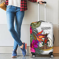Vanuatu Luggage Covers Polynesian Hibiscus White Pattern - Polynesian Pride