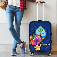 Guam Polynesian Luggage Covers - Floral With Seal Blue - Polynesian Pride