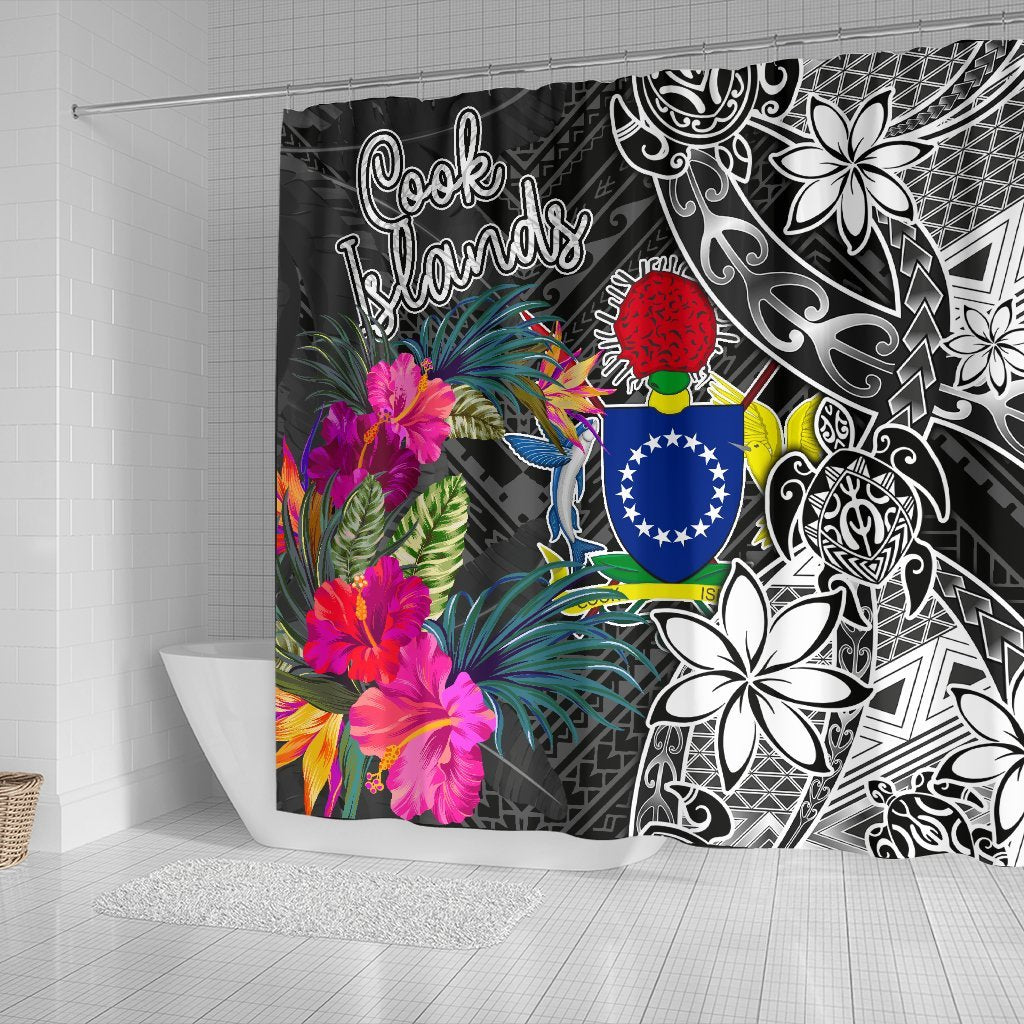 Cook Islands Kosrae Shower Curtain - Turtle Floral - Polynesian Pride