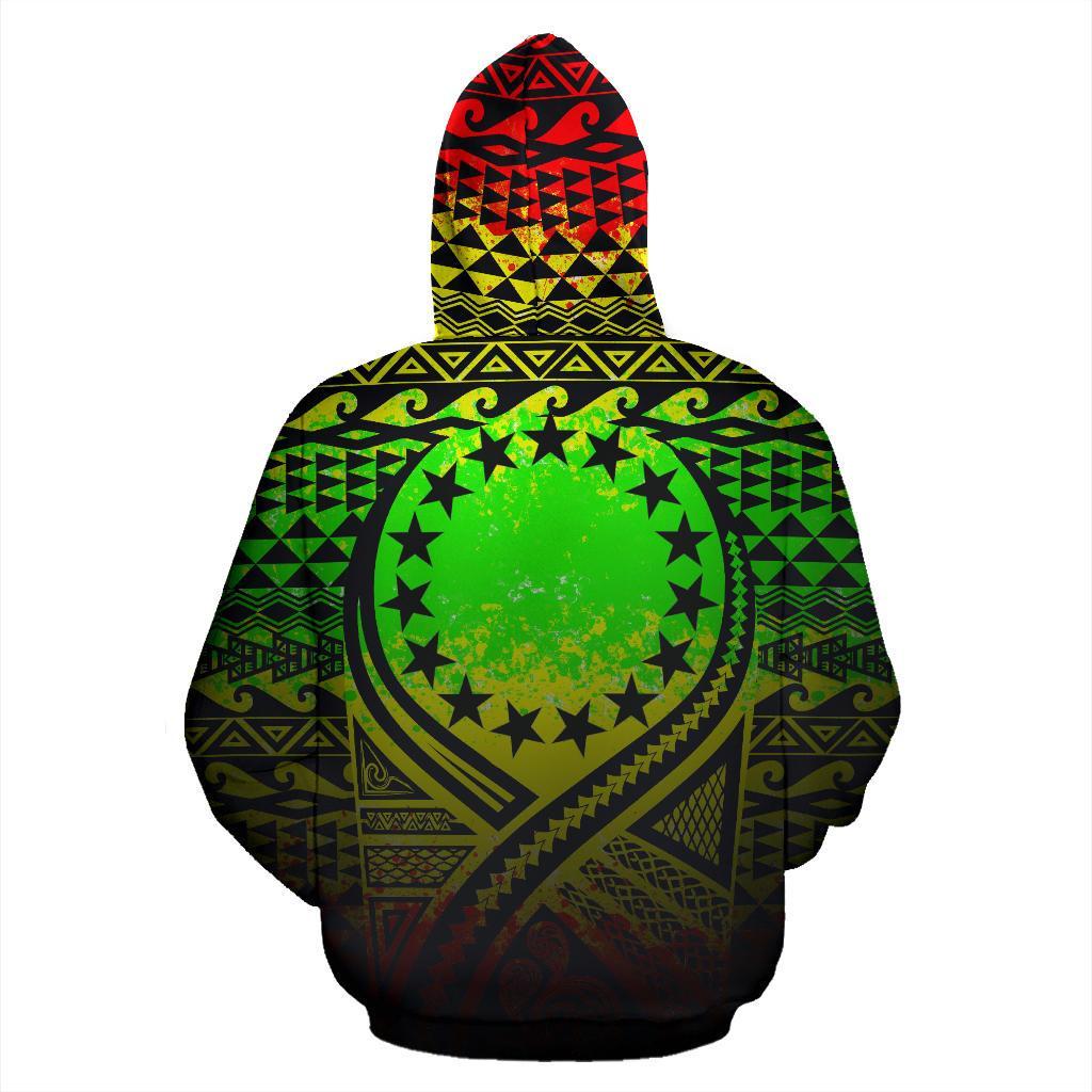 Cook Islands All Over Zip up Hoodie Lift up Reggae - Polynesian Pride
