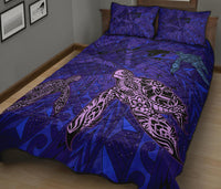 Hawaii Map Kanaka Turtle Quilt Bed Set - Volcano Style - Polynesian Pride