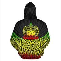Samoa Polynesian Zip up Hoodie Reggae Pride Map and Seal - Polynesian Pride