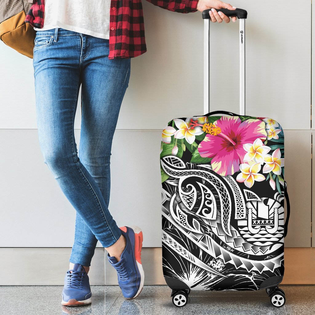 Tahiti Polynesian Luggage Covers - Summer Plumeria (Black) Black - Polynesian Pride