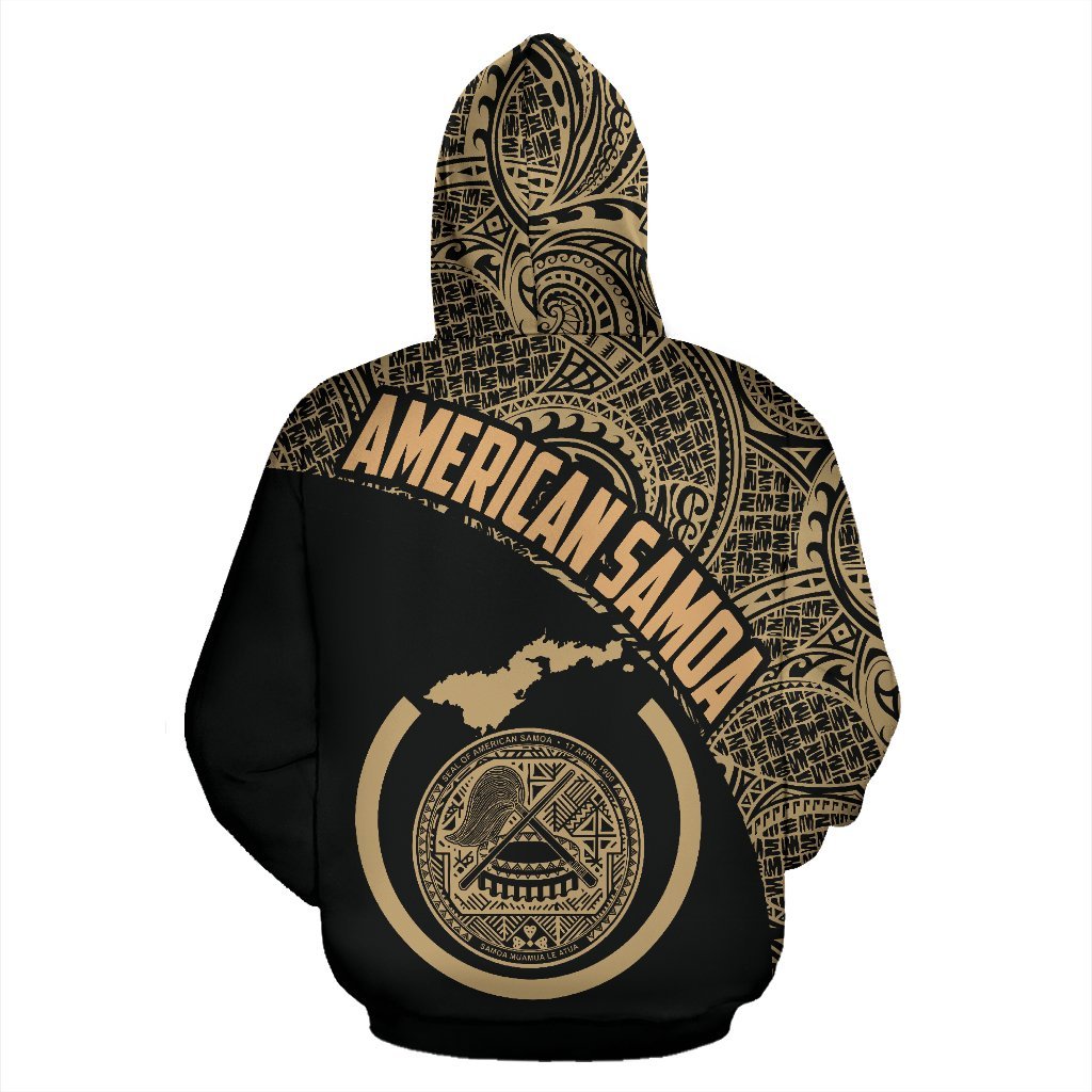 American Samoa Polynesian Zip up Hoodie American Samoa Seal Map Polynesian Tattoo - Polynesian Pride