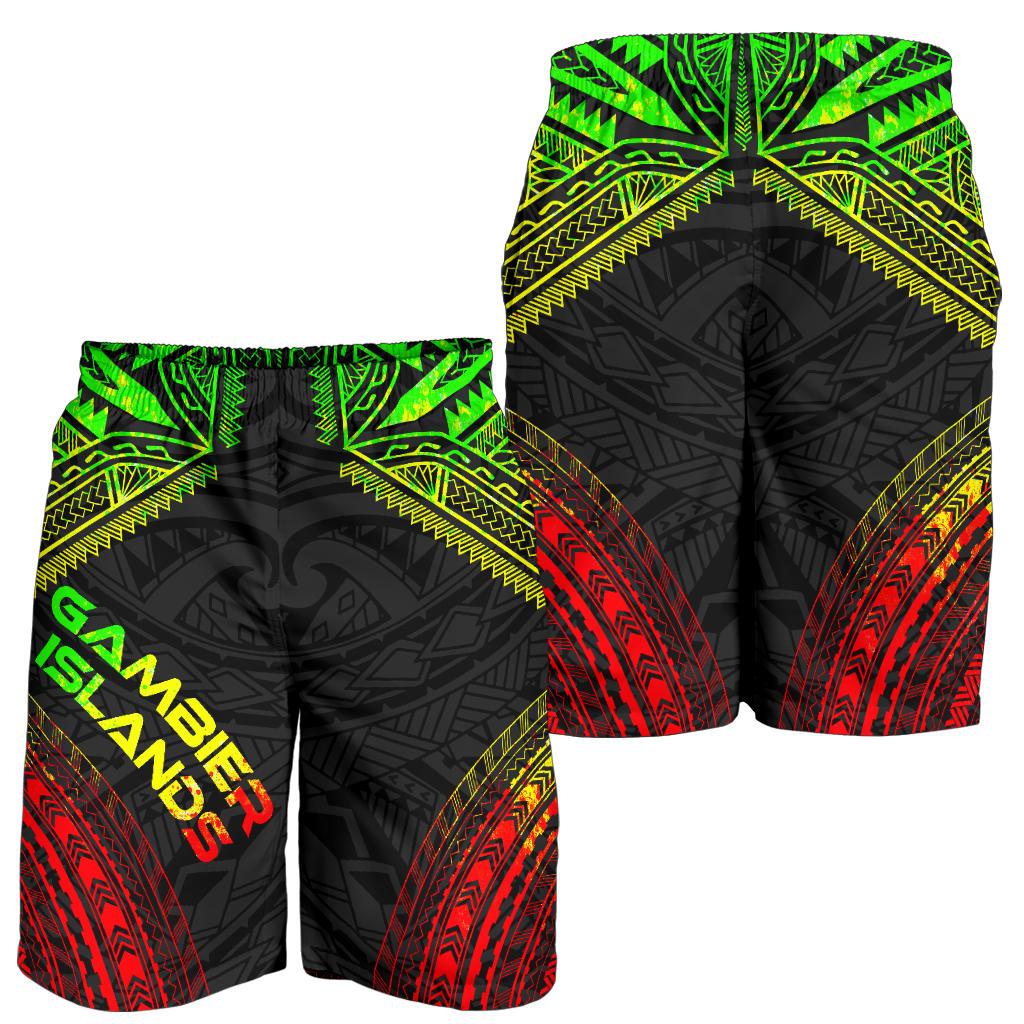 Gambier Islands Men's Shorts - Polynesian Chief Reggae Version - Polynesian Pride
