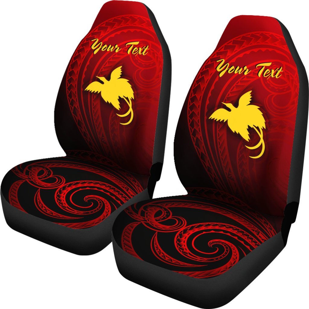 Papua New Guinea Custom Personalised Car Seat Covers - Raggiana Bird of Paradise Polynesian Patterns - Polynesian Pride