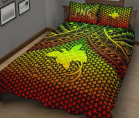 Polynesian Papua New Guinea Quilt Bed Set - Reggae Vintage Polynesian Patterns - Polynesian Pride
