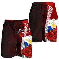 Philippines Polynesian Custom Personalised Men's Shorts - Coat Of Arm With Hibiscus - Polynesian Pride