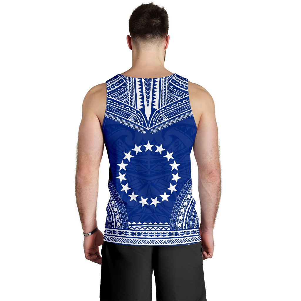 Cook Islands Men's Tank Top - Polynesian Chief Flag Version - Polynesian Pride