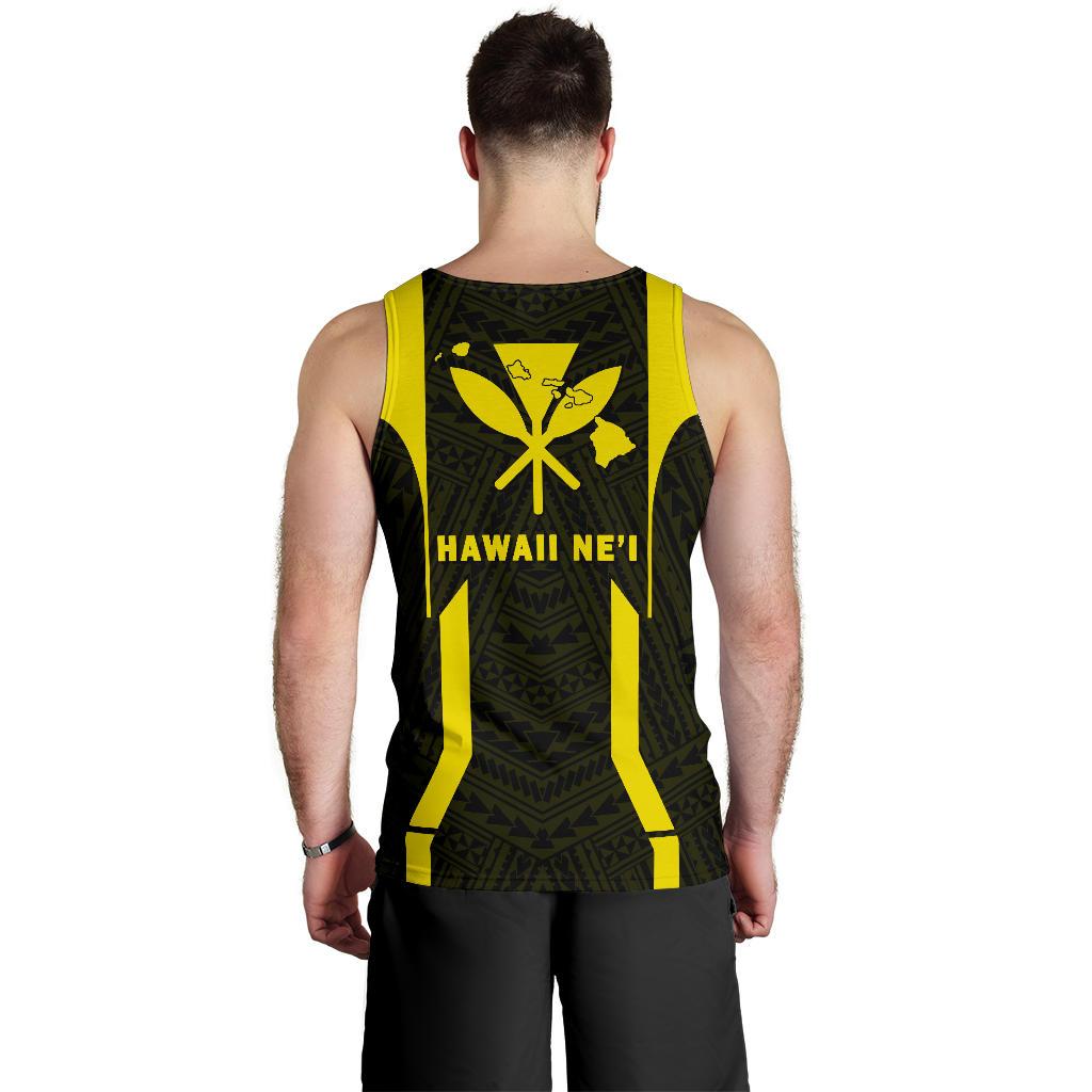 Hawaii Kanaka Polynesian Men's Tank Top Yellow - Polynesian Pride