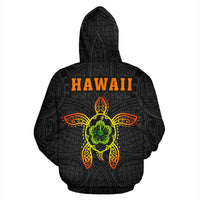 Hula Girl and Turtle Hibiscus Hoodie - Polynesian Pride