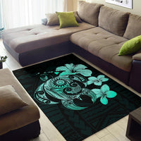 Hibiscus Plumeria Mix Polynesian Turtle Area Rug AH - Polynesian Pride