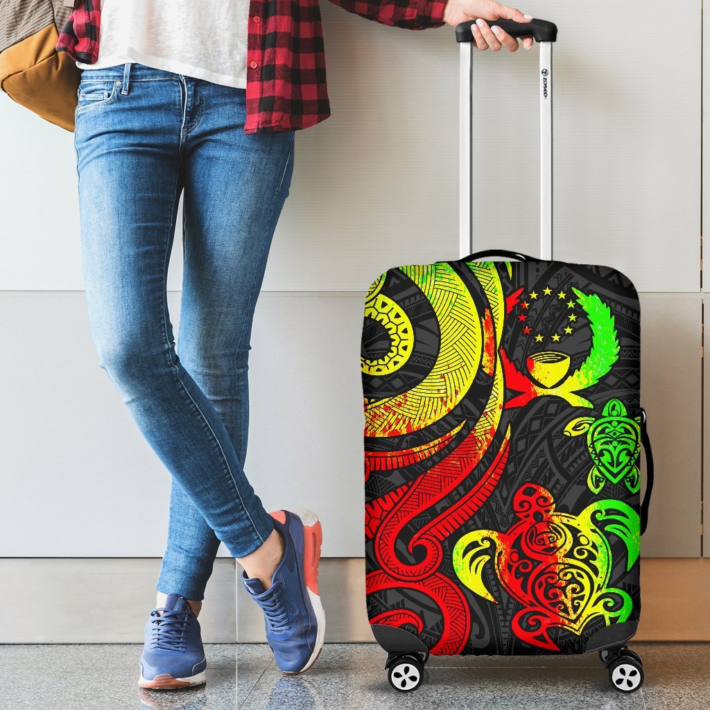 Pohnpei Micronesian Luggage Covers - Reggae Tentacle Turtle - Polynesian Pride