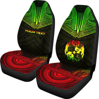 Tonga Custom Personalised Car Seat Cover - Tonga Coat Of Arms Polynesian Chief Tattoo Reggae Version - Polynesian Pride