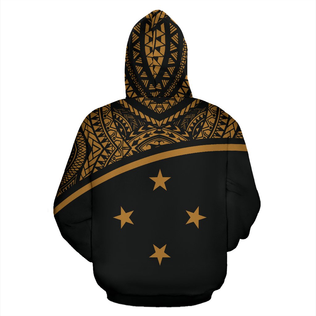 Federated States of Micronesia All Over Hoodie Micronesia Curve Gold Style - Polynesian Pride