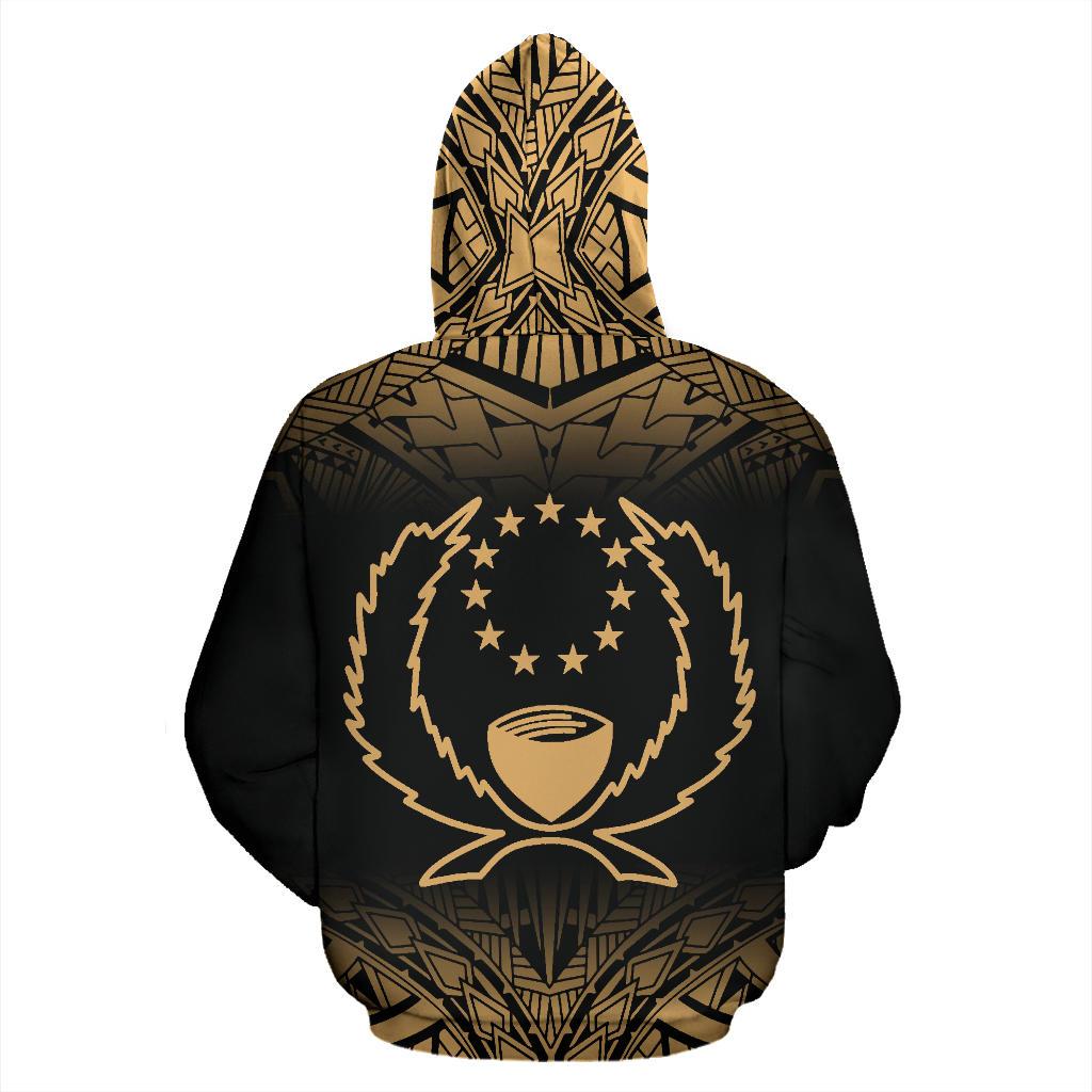 Pohnpei All Over Zip up Hoodie Gold Fog Style - Polynesian Pride