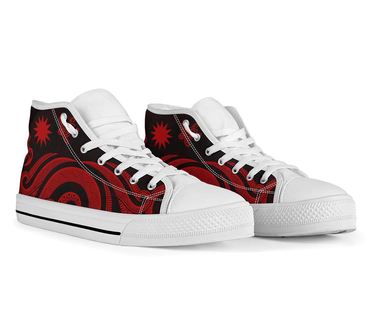 Nauru High Top Canvas Shoes - Red Tentacle Turtle - Polynesian Pride