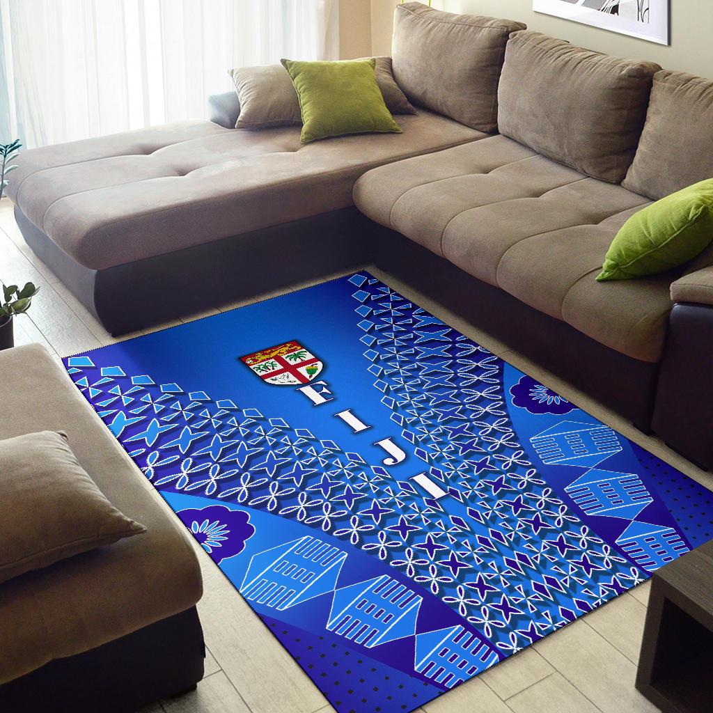 Fiji Drua Area Rug Tapa - Polynesian Pride