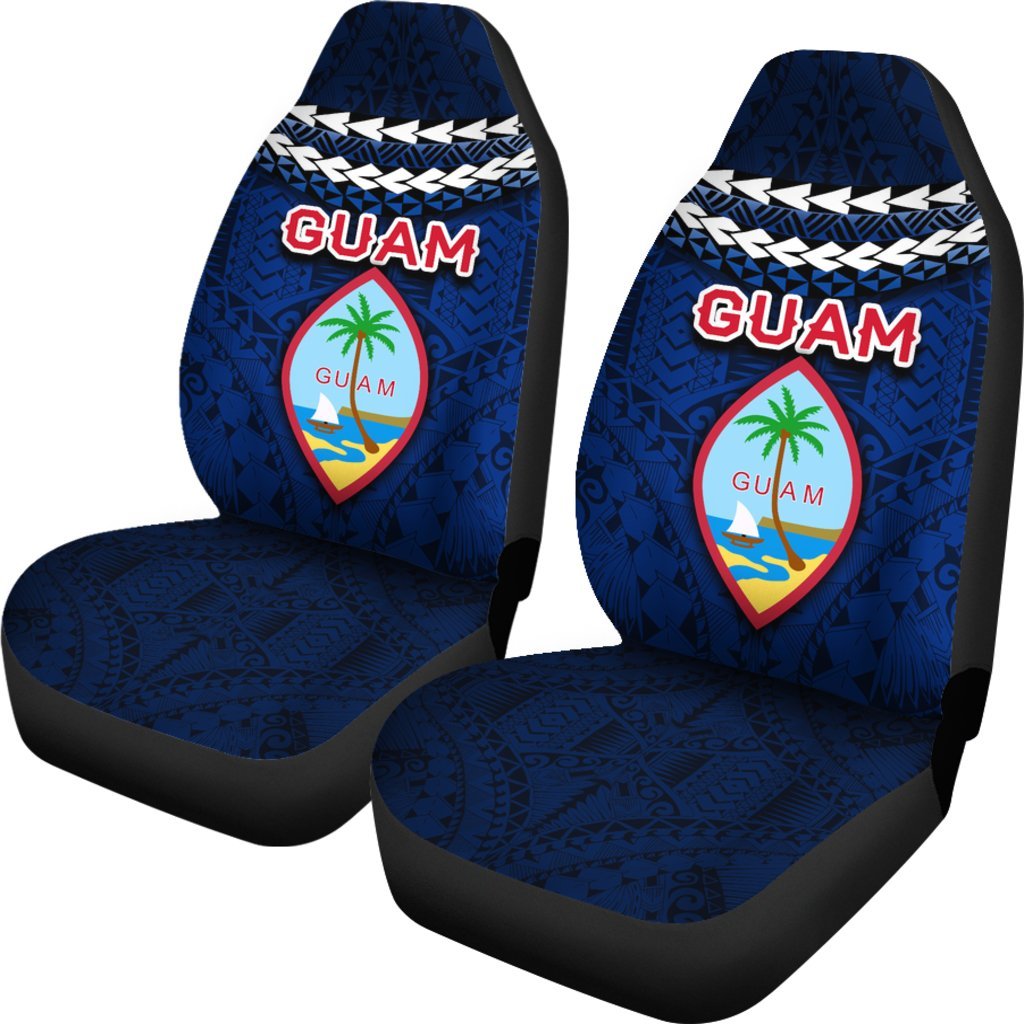 Guam Polynesian Car Seat Covers - Vibes Version Universal Fit Black - Polynesian Pride