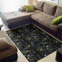 Tropical Leaves And Flowers In The Night Style Rug - Polynesian Pride