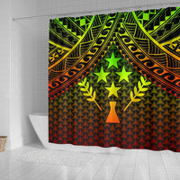 Polynesian Kosrae Shower Curtain - Reggae Vintage Polynesian Patterns - Polynesian Pride