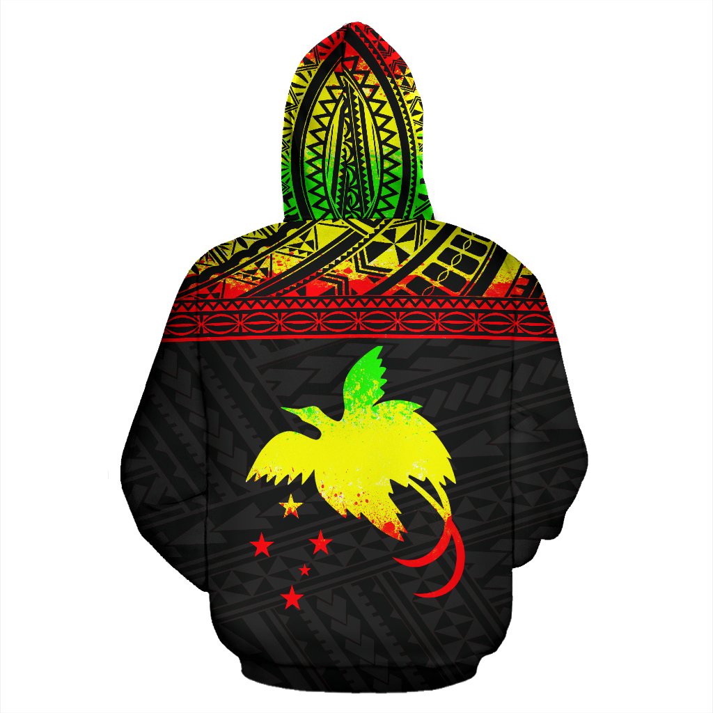 Papua New Guinea Polynesian ll Over Hoodie Reggae Horizontal - Polynesian Pride