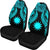 Nauru Polynesian Car Seat Covers Pride Seal And Hibiscus Neon Blue - Polynesian Pride