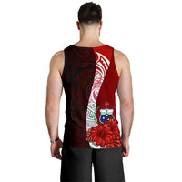 Samoa Polynesian Men's Tank Top - Coat Of Arm With Hibiscus - Polynesian Pride
