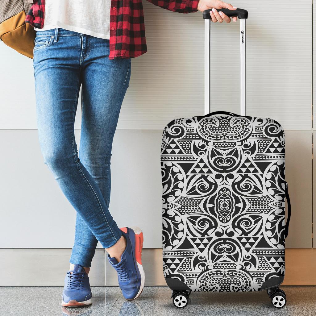 Polynesian Kakau Turtle Luggage Covers Black - Polynesian Pride