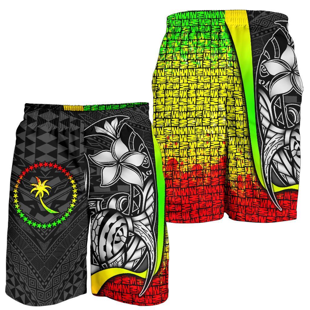 Chuuk Micronesian Men's Shorts Reggae - Turtle With Hook - Polynesian Pride