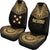 Gambier Island Car Seat Cover - Gambier Island Flag Polynesian Chief Tattoo Gold Version - Polynesian Pride