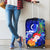 Vanuatu Custom Personalised Luggage Covers - Humpback Whale with Tropical Flowers (Blue) Blue - Polynesian Pride