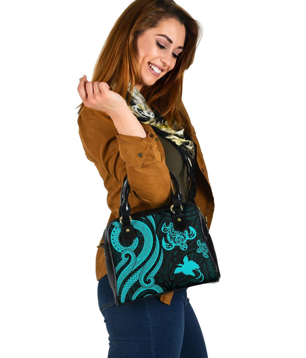 Papua New Guinea Shoulder Handbag - Turquoise Tentacle Turtle - Polynesian Pride