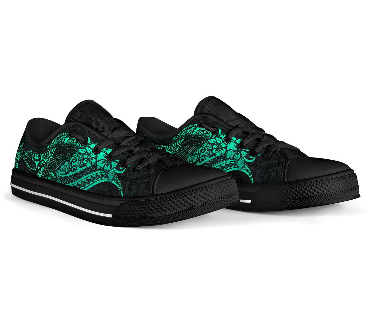 Polynesian Hawaii Low Top Shoes - Polynesian Turquoise Humpback Whale - Polynesian Pride