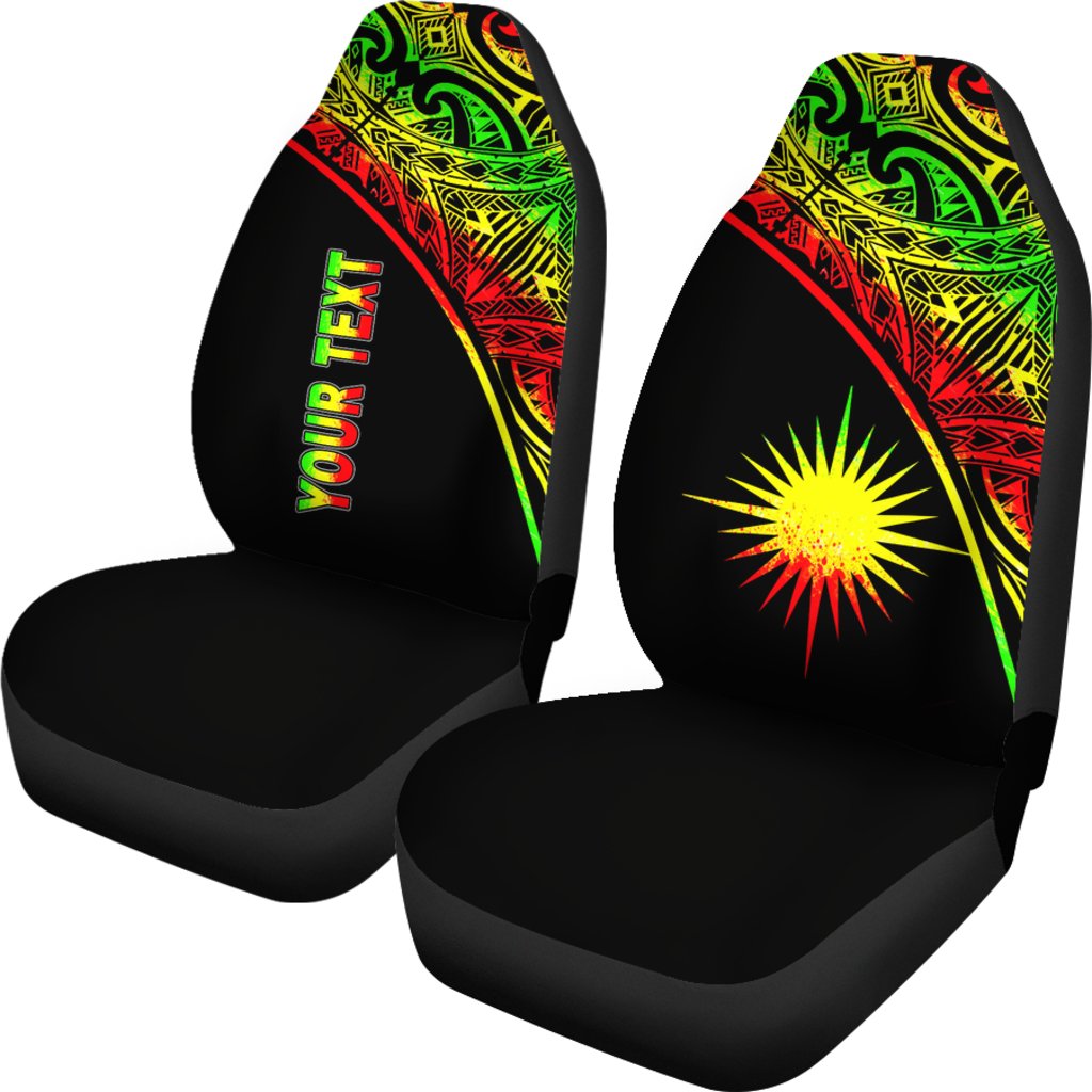Marshall Islands Car Seat Covers - Marshall Islands Flag Polynesian Reggae Curve - Polynesian Pride