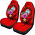 Guam Polynesian Car Seat Covers - Floral With Seal Red - Polynesian Pride