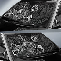 Tonga Auto Sun Shades Turtle Hibiscus Black - Polynesian Pride