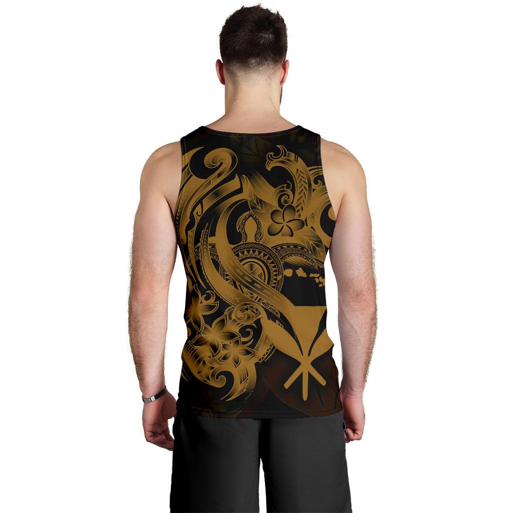 Polynesian Hawaii Men's Tank Top - Kanaka Maoli Gold Turtle - Polynesian Pride