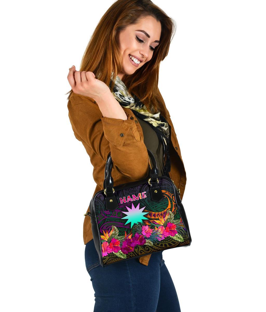 Nauru Personalised Shoulder Handbag - Summer Hibiscus - Polynesian Pride
