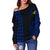 Hawaii Mauna Kea Polynesian Women's Off Shoulder Sweater - Blue - Polynesian Pride